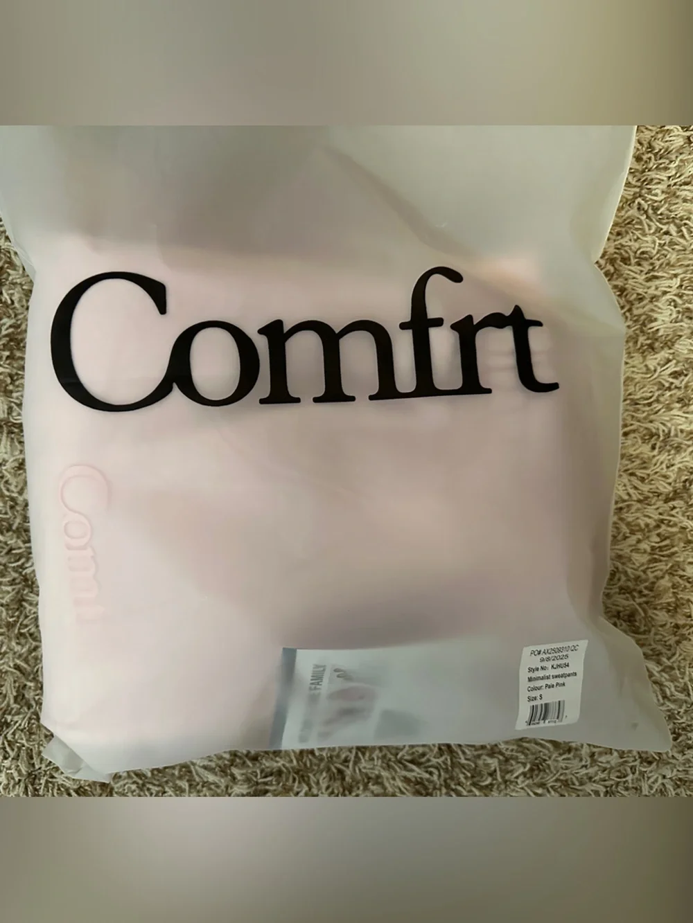 Comfort Minimalist Pale Pink Oversized Small Joggers - Discontinued Color - Picture 7 of 7